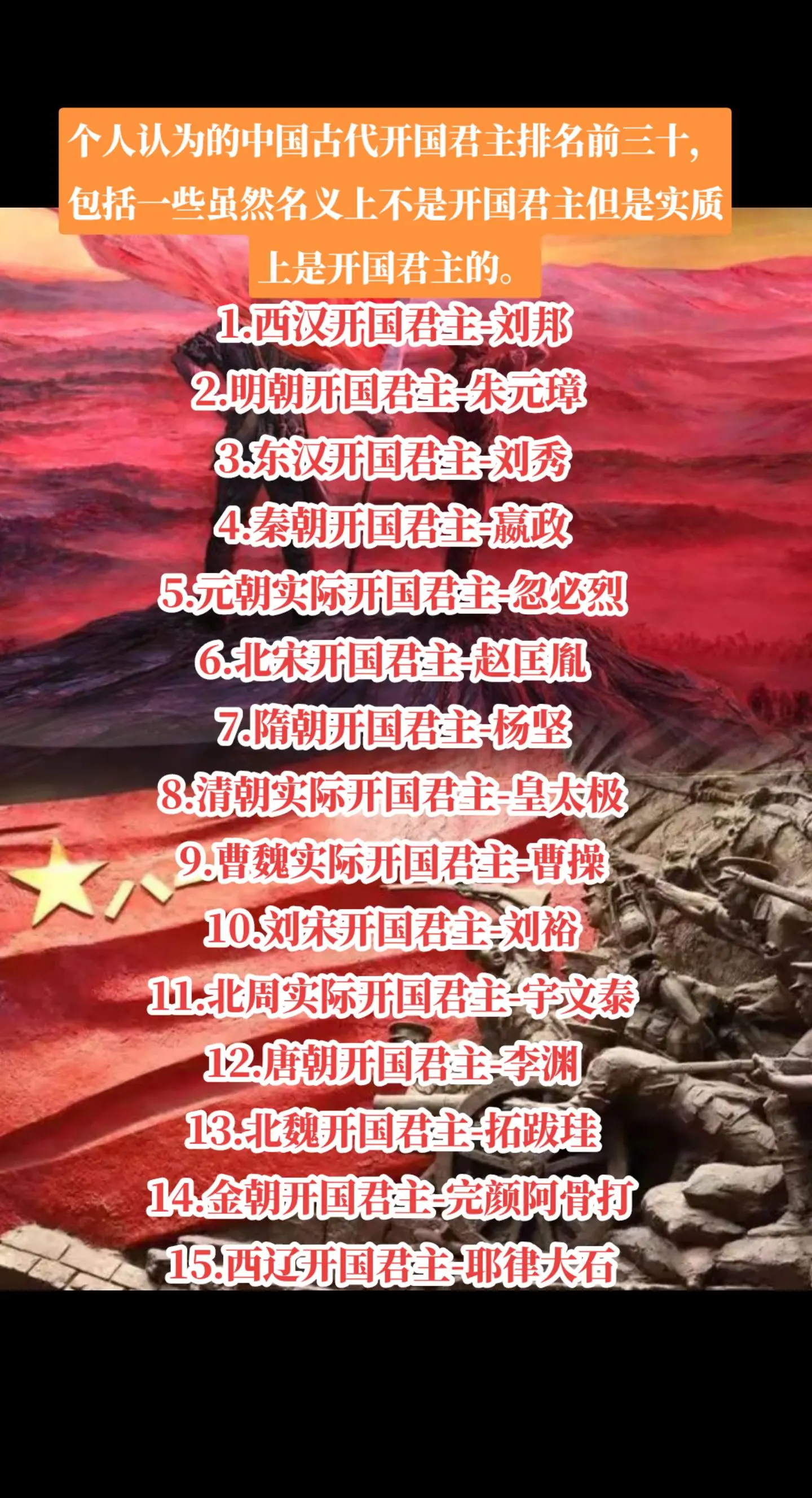 古代皇帝个人观点不喜勿喷