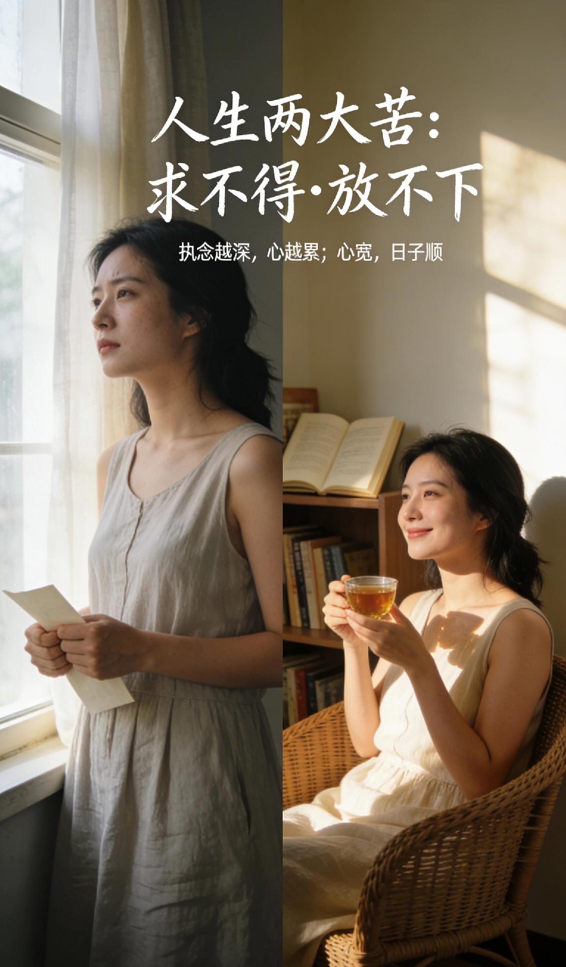 执念越深，心就越累。与其被得失困住，不如学着看淡、看开。心宽了，日子自然就顺了。