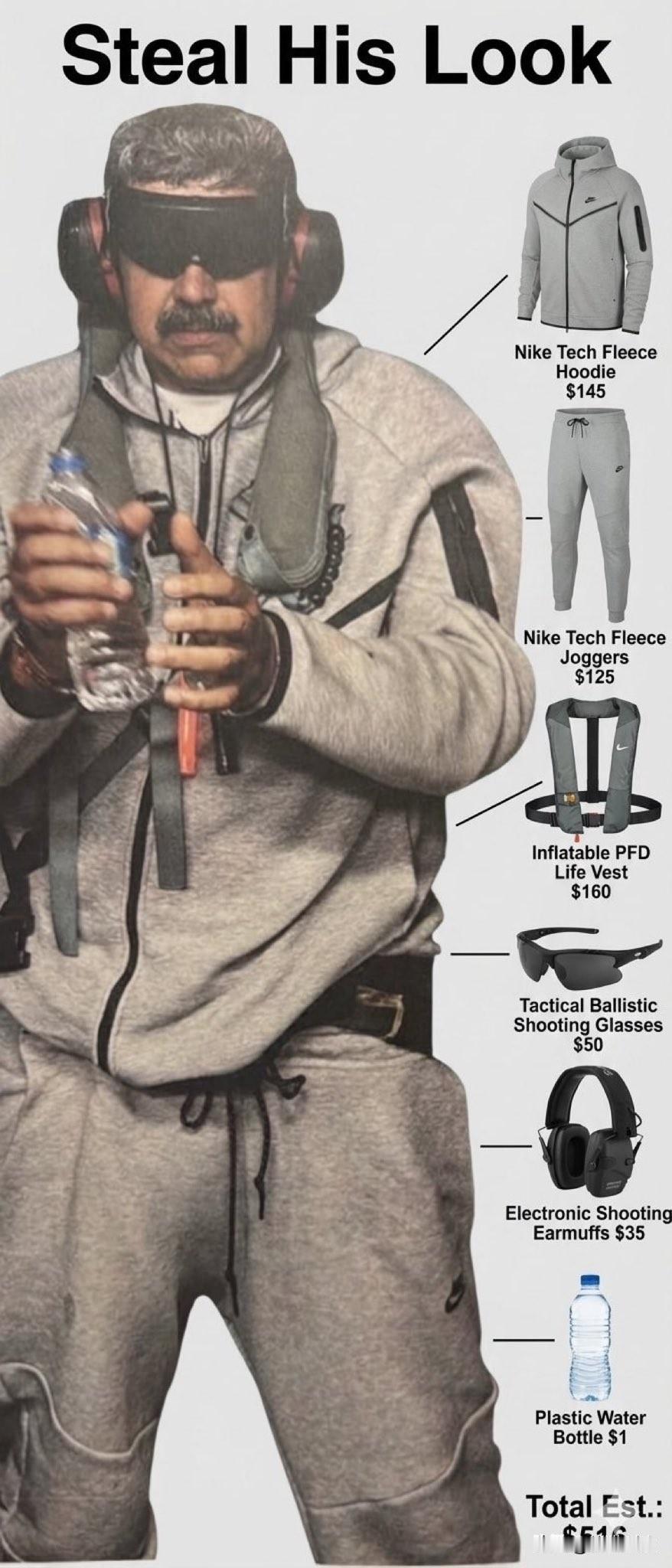 最新阴谋论：老特和多只美国服装品牌或有合作。

马杜罗到美国这一路更衣近十套，包