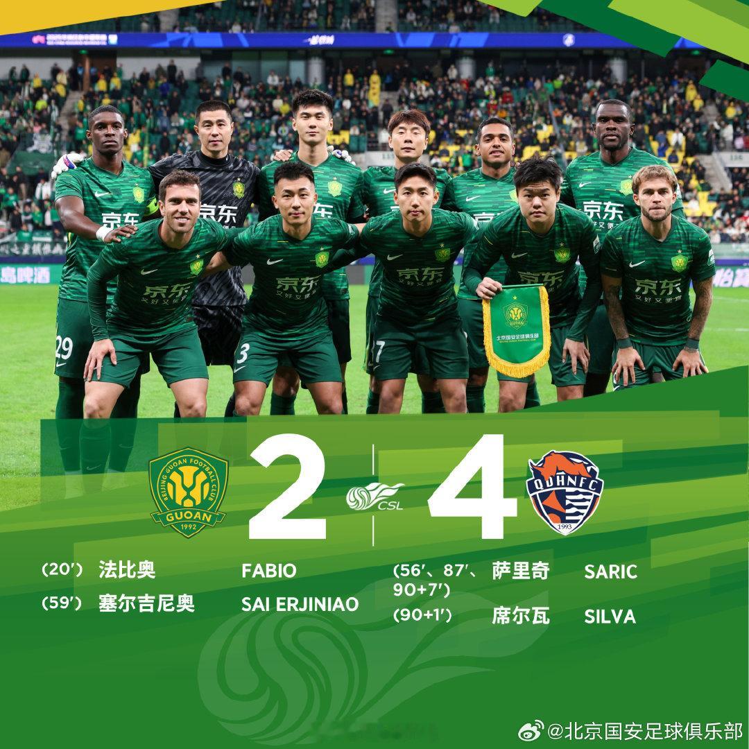 北京国安2比4青岛海牛 越到后半程越掉链子⛓，国安你肿么了[泪奔] ​​​