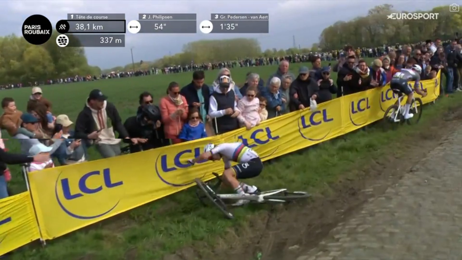 波加查大失误！好在没受伤！巴黎鲁贝骑行骑行[超话] ​​​