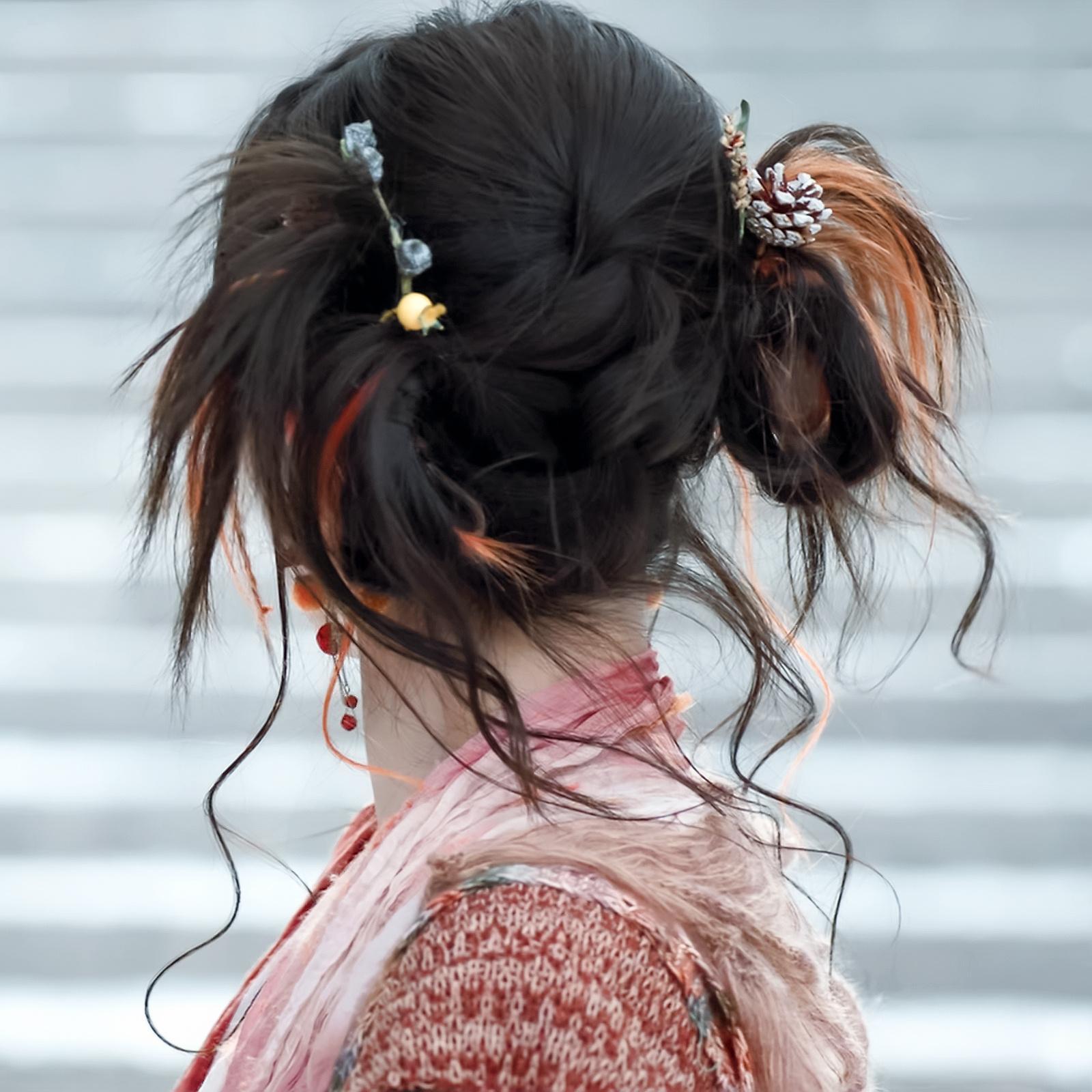 头上有个小松果 真萌 