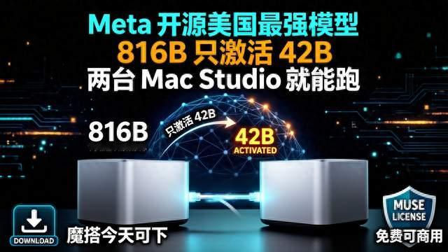 Meta 开源 816B 美国最强模型，两台 Mac Studio 就能跑，魔搭直接下载