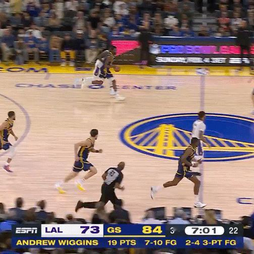 打停湖人！！！维金斯蒙进一记三分好防外加快速推进一记三分助攻#湖人vs勇士##金