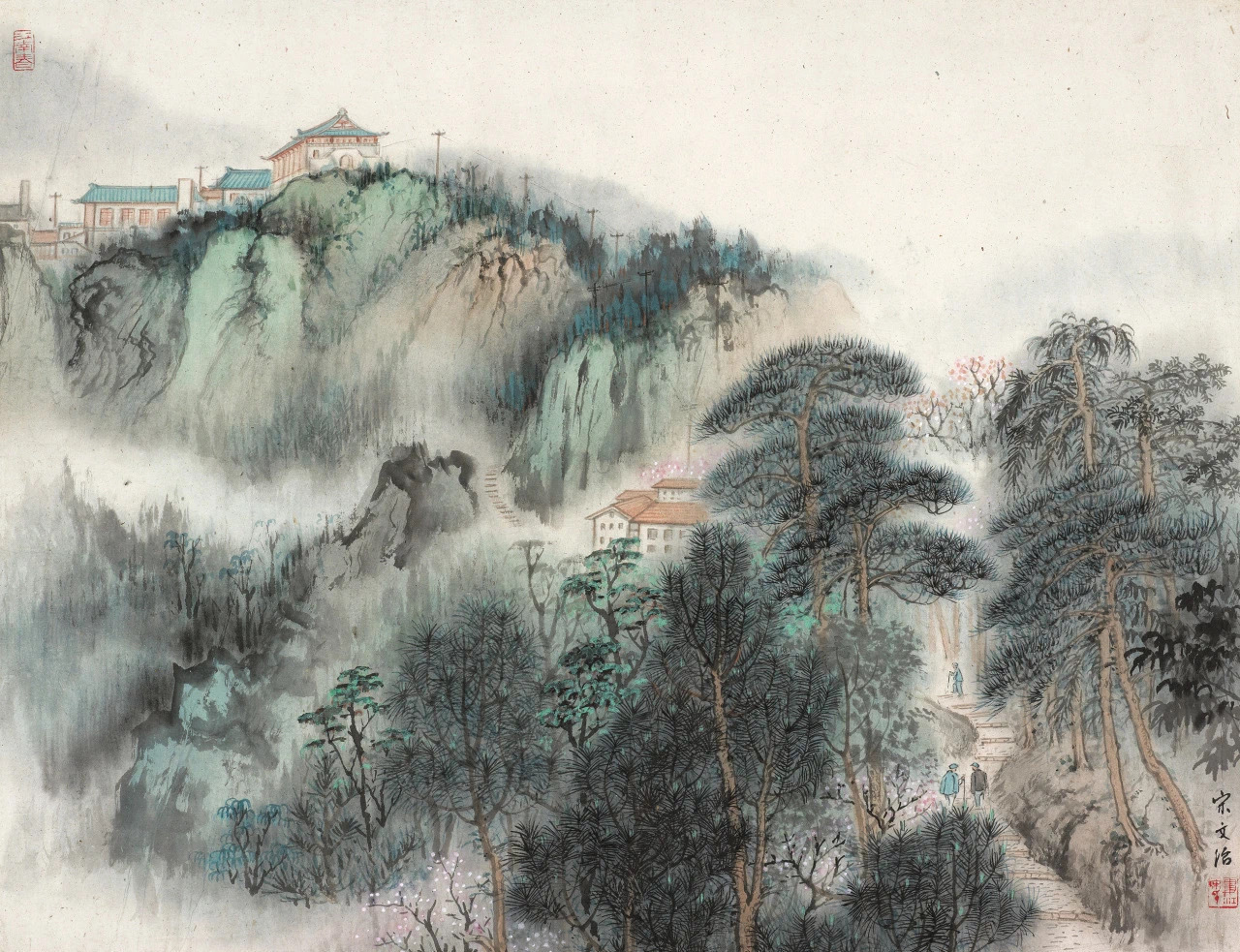 宋文治山水，格调清新、意境灵奇！宋文治（1919-1999）现代画家。江苏太仓人