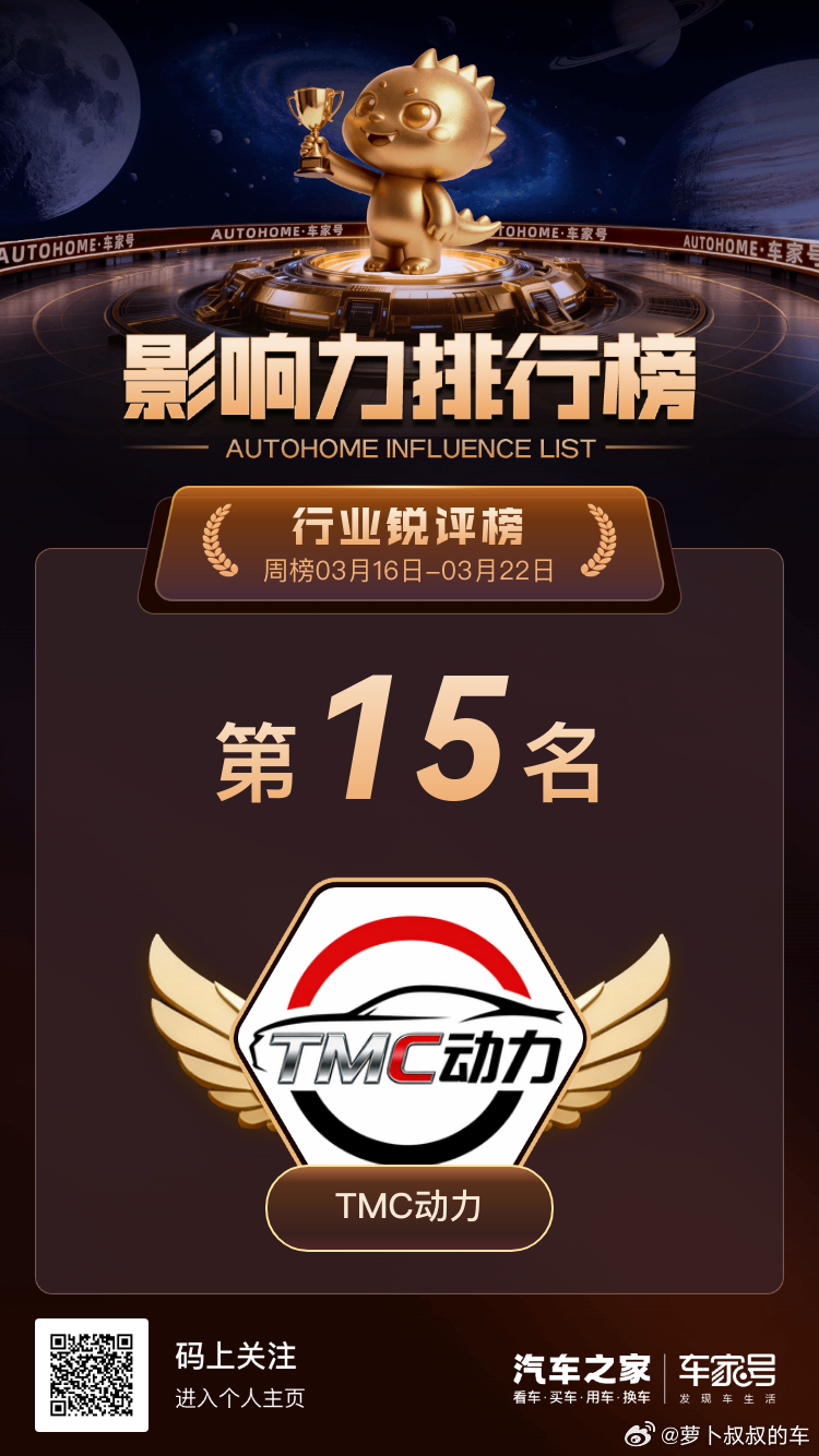 能上汽车之家行业评论榜，真不容易，继续努力，争取上月榜！ 