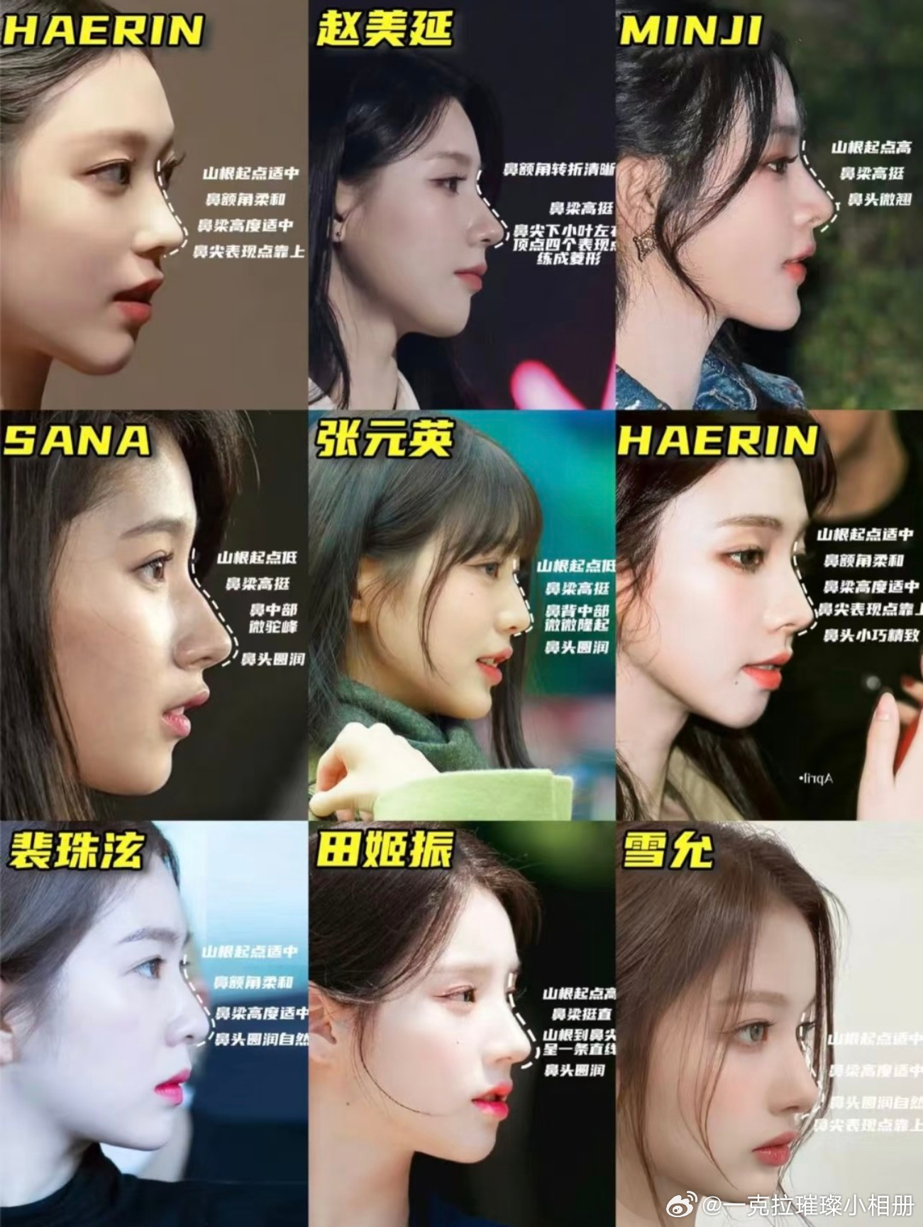 【一克拉】盘点kpop那些鼻子好看的女爱豆 ​（欢迎补充） ​​​