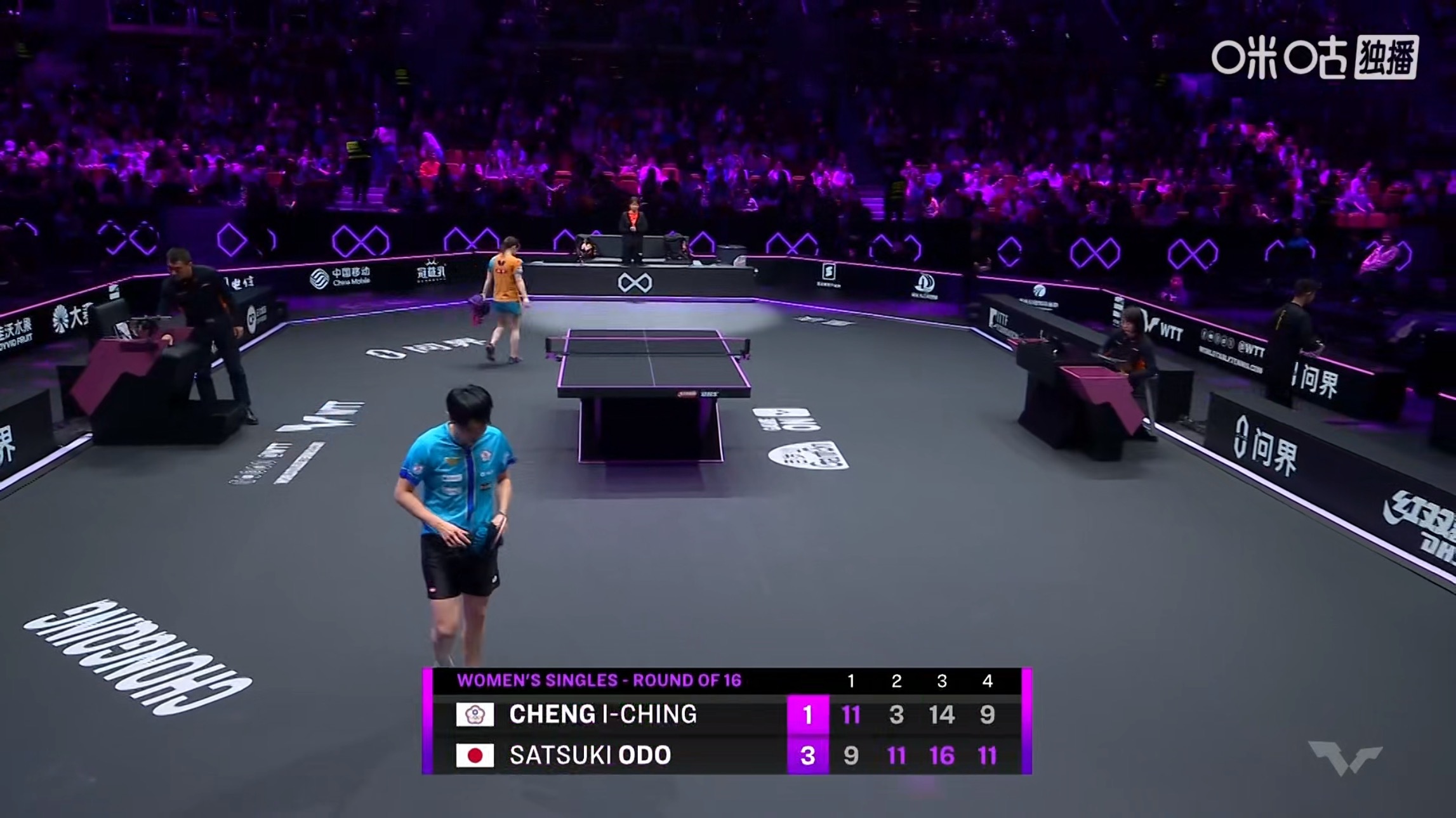 大藤沙月3比1郑怡静(9-11，11-3，16-14，11-9)晋级wtt重庆冠