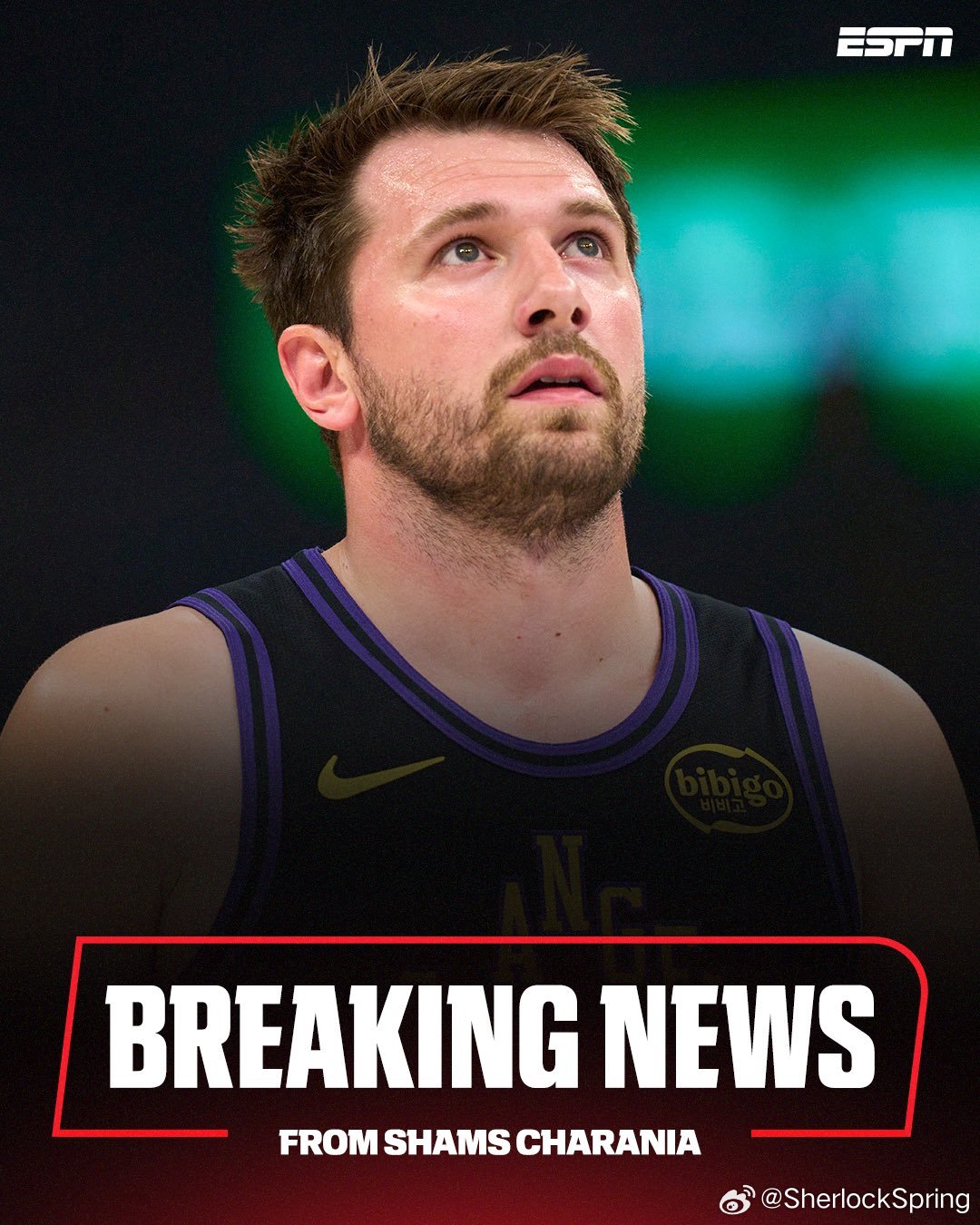 东契奇确诊为左腿筋二级拉伤，将缺席常规赛剩余的所有比赛，归期未定。二级拉伤也就是