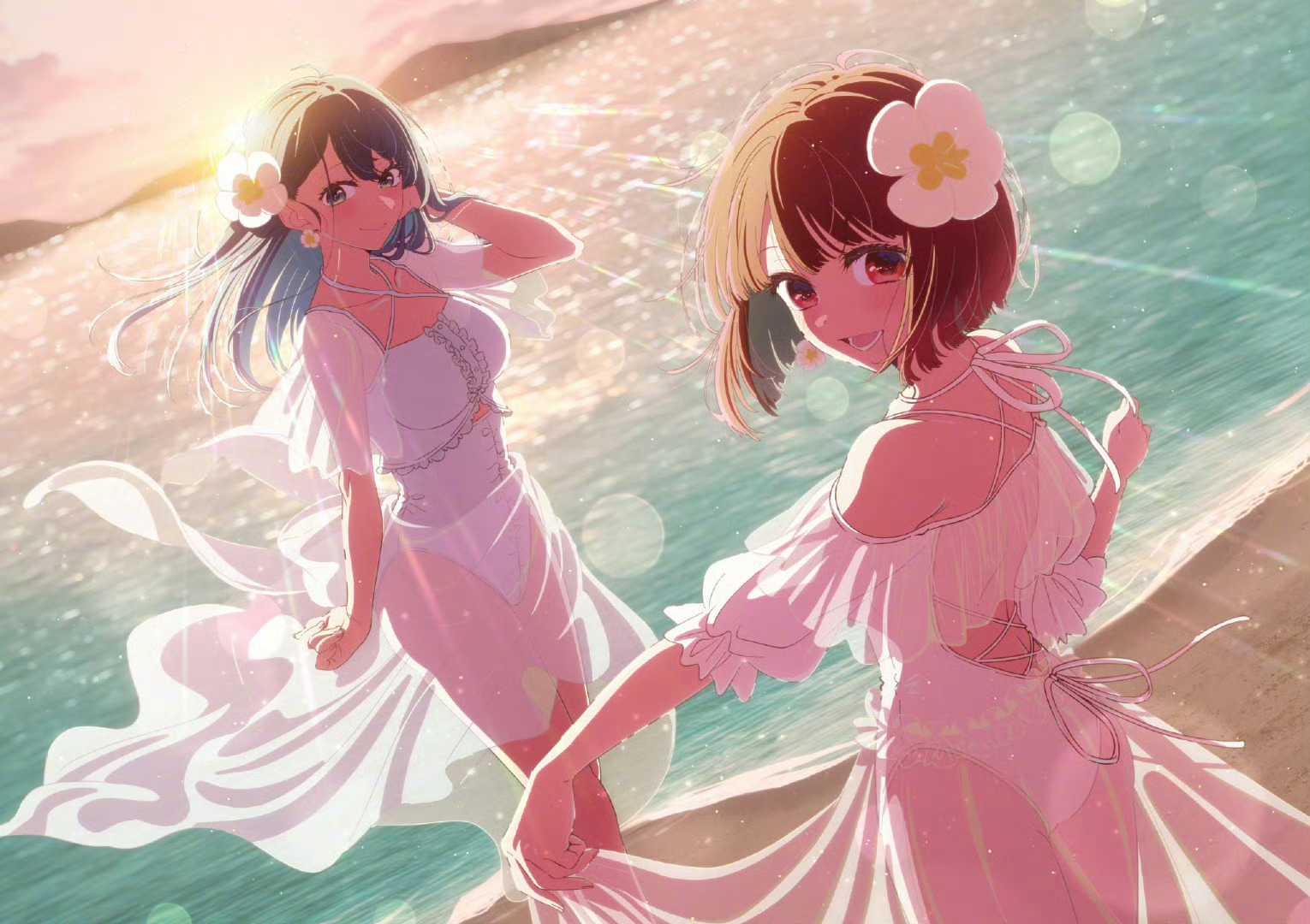 「我推的孩子」 海之日视觉图 有马加奈×黑川茜    #我推的孩子# ​​​