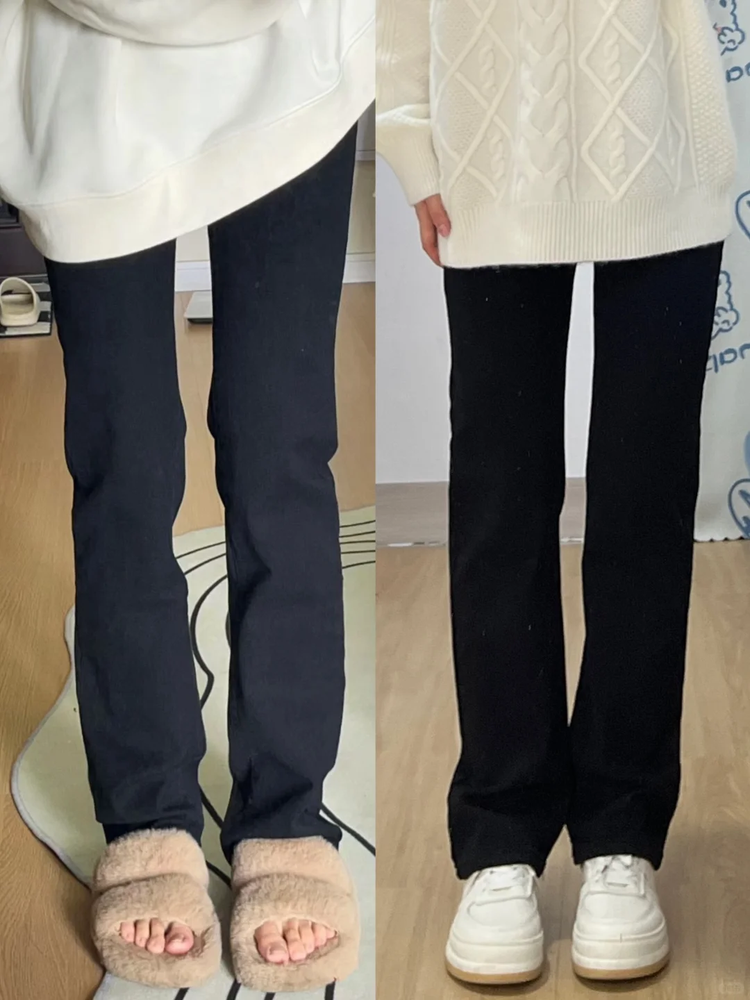 博主穿VS我穿‼️黑色直筒裤太牛了好显瘦😭