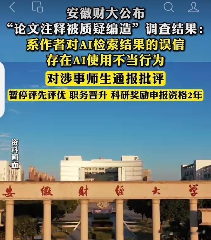 果然有问题！都是AI惹的祸？安徽财经大学“编得太假”事件，处理结果出来了！
事情
