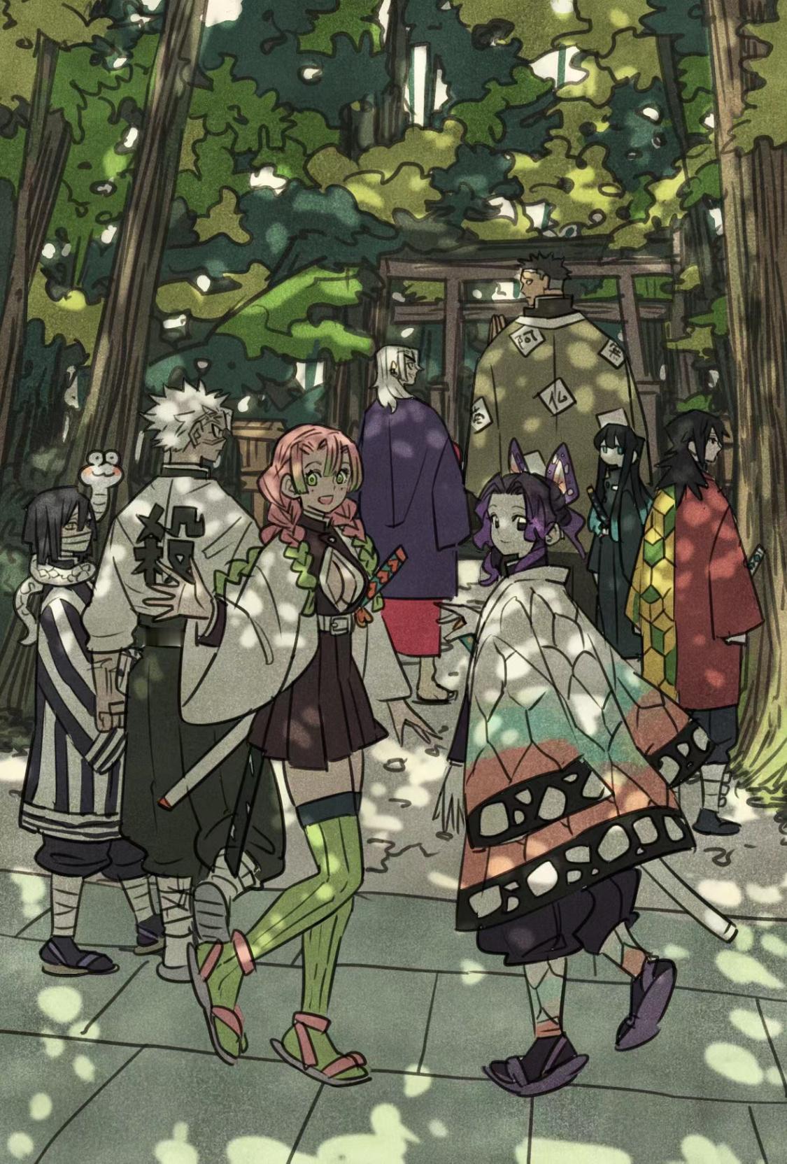 【鬼灰之刃】全员现代装日常，好看的不得了！插画师：ryosuketarou ✨✨