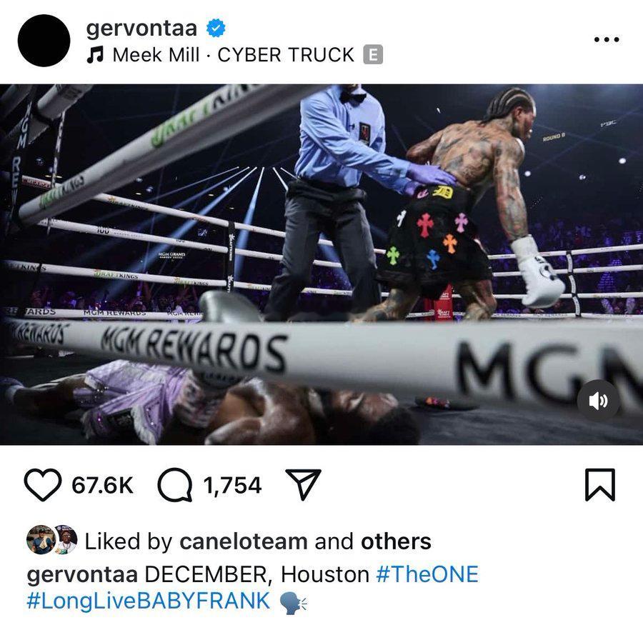 #拳坛速递# 热尔冯塔-戴维斯Gervonta Davis今天在 Ins 上确认