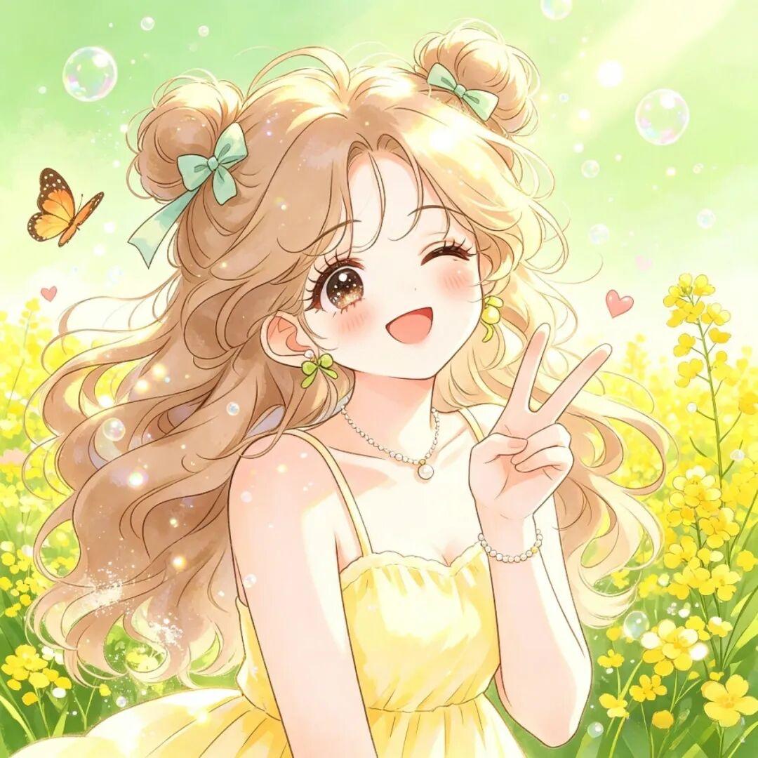 女生头像｜油菜花海里的治愈小光景