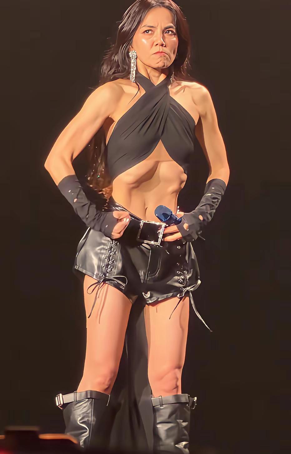 Ella陈嘉桦的身材管理，我愿称之为内娱天花板！
演唱会现场，这肌肉线条，这精神