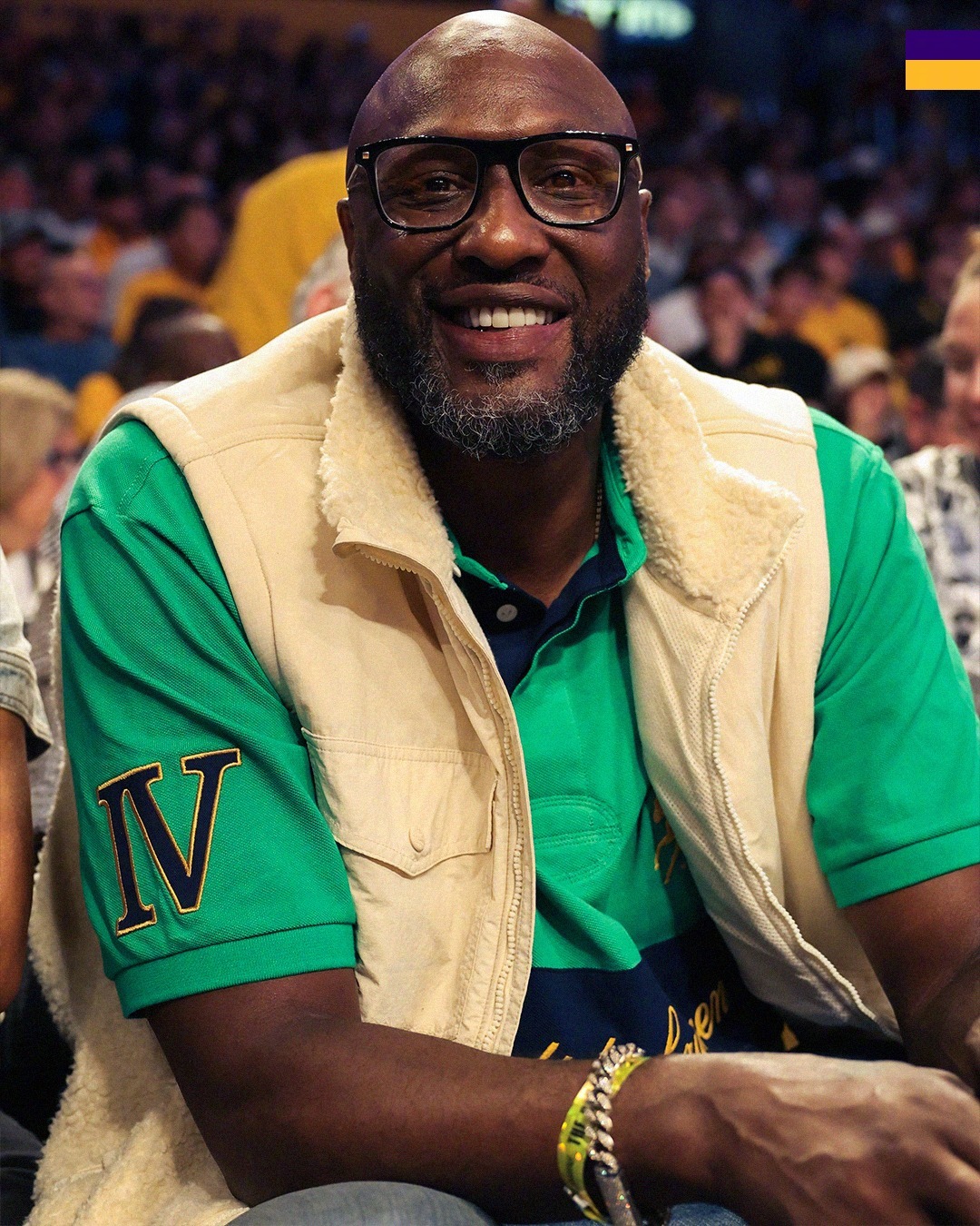 昨天的比赛，还有一位老朋友在现场洛杉矶湖人 湖人2比0火箭 NBA季后赛 痴于伟