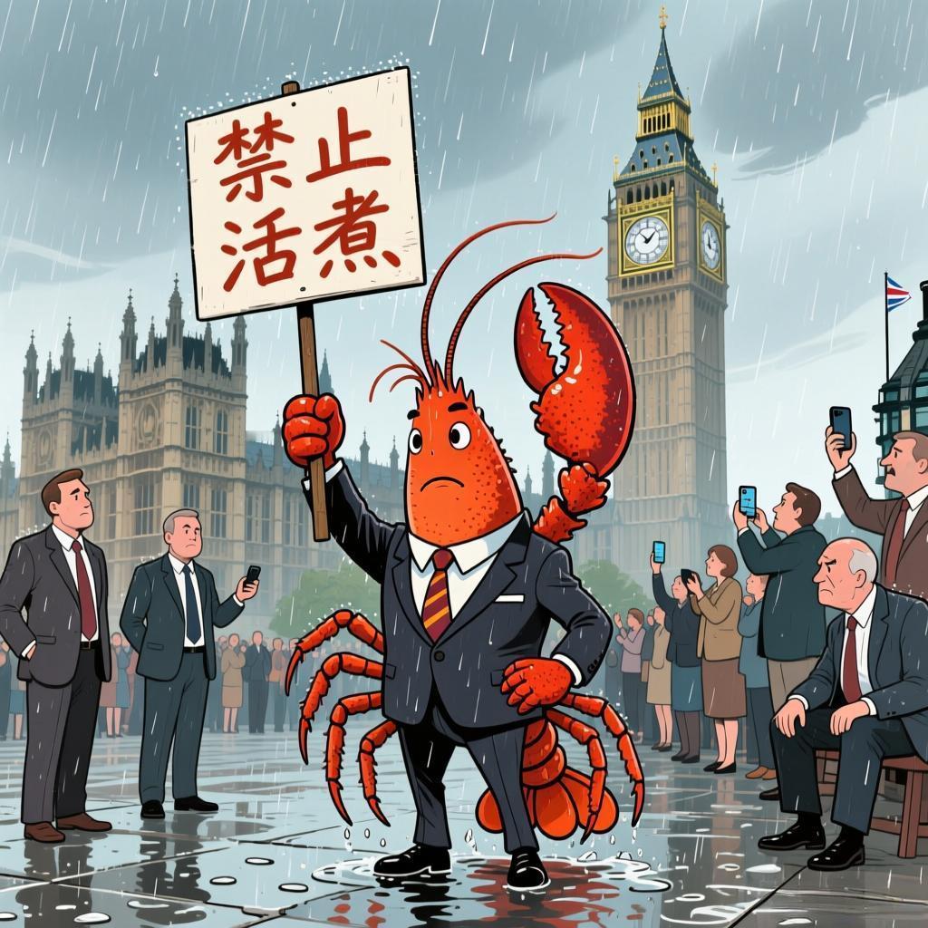 英国禁止将活龙虾直接投入沸水烹煮

砧板之肉何其食，
英伦颁规布雷池。
若然触犯