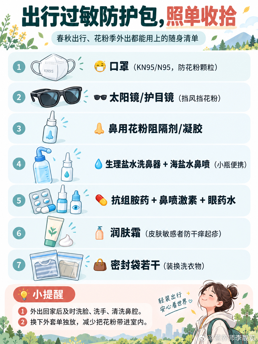 微博科学抗敏行动国庆出游过敏防护  🇨🇳国庆出行前：预防过敏！准备做足，少遭