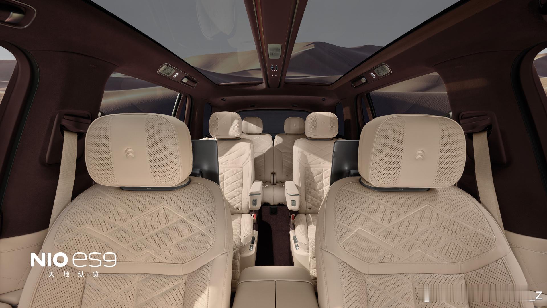 蔚来ES9行政旗舰SUV正式发布蔚来ES9也发布了内饰照片，有过道版和中岛版2种