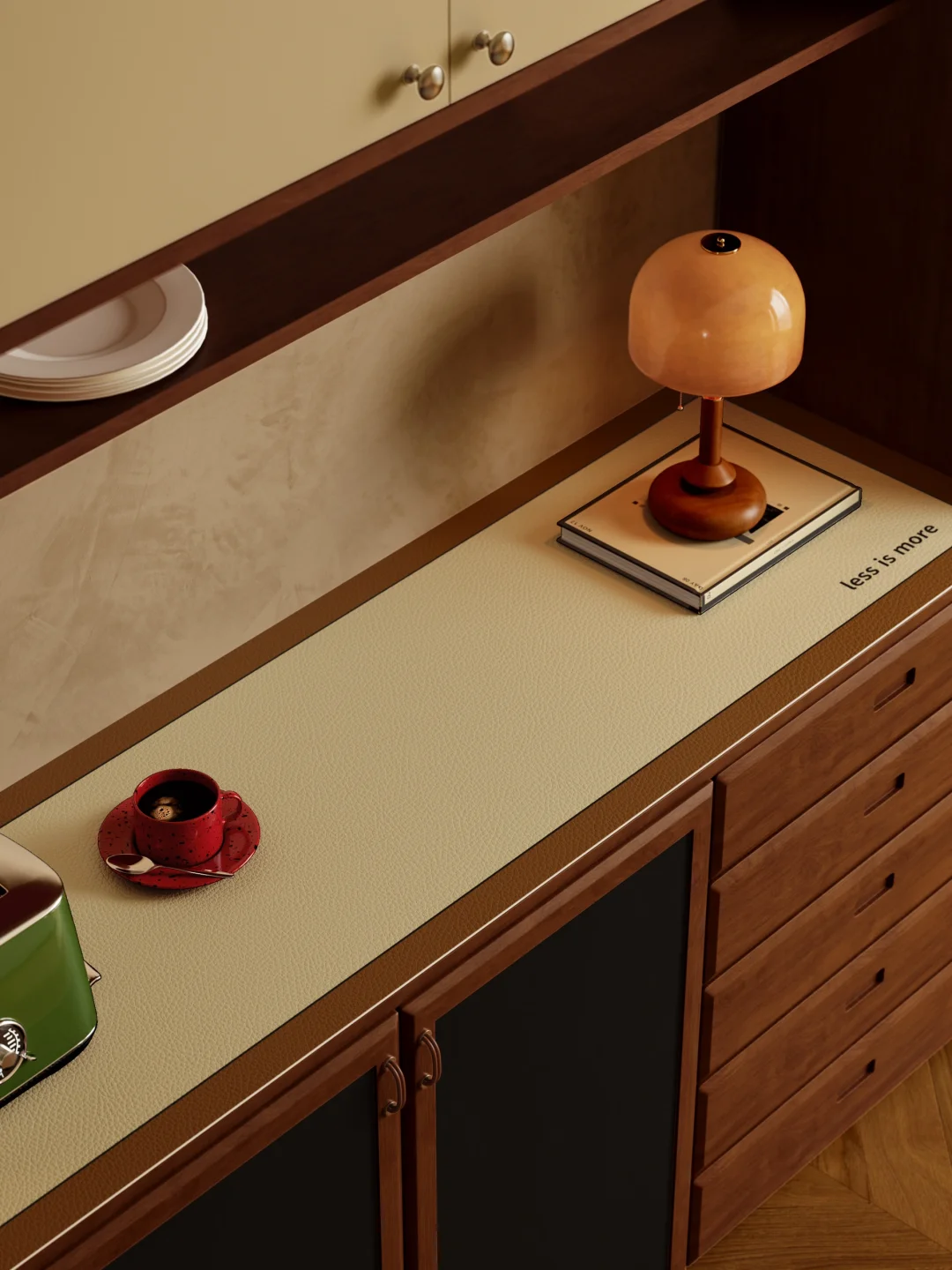 温柔奶杏色 yyds！家里的边柜垫有救了！