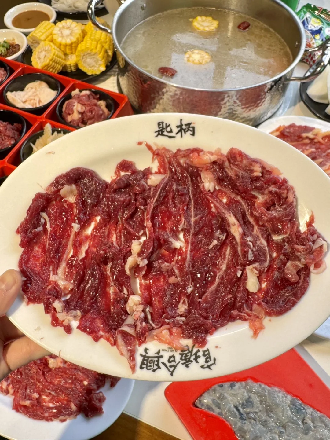 谁懂潮州这盘牛肉火锅的好吃程度！！