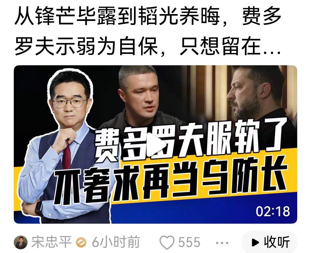 宋忠平以宋忠平之心度费多罗夫之腹说“费多罗夫服软了，示弱为自保”。非也。其实，费