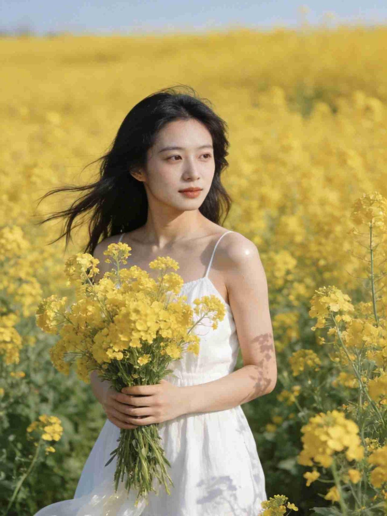 我的今日状态：😁轻松愉快
我这里的天气：☀️晴天
《花田有风，春在怀中》
 