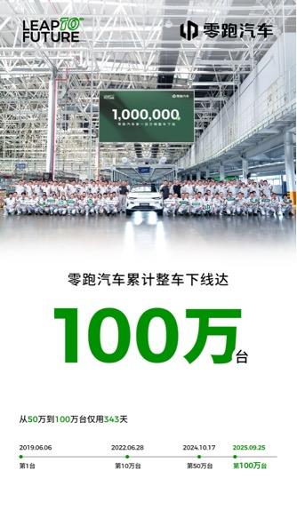 第100万台下线，零跑的造车理念是什么？

9月25日，零跑迎来了一个非常重要的
