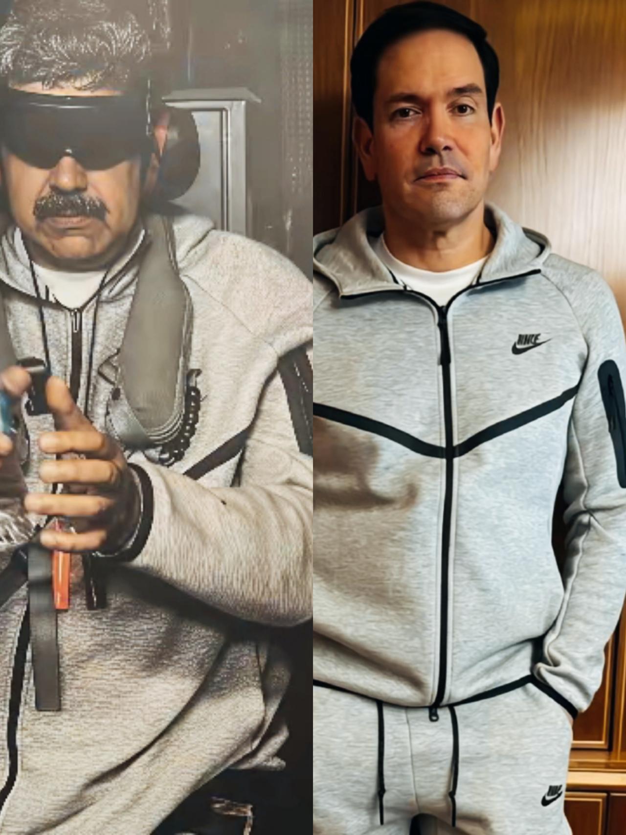 鲁比奥和马杜罗这衣服看起来是不是非常像啊？
穿着几乎相同的衣服，鲁比奥和马杜罗却