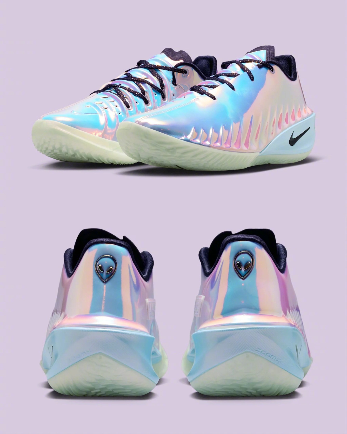 文班亚马的全明星战靴Nike G.T. Cut 4 PE，金属光泽鞋面的Warn