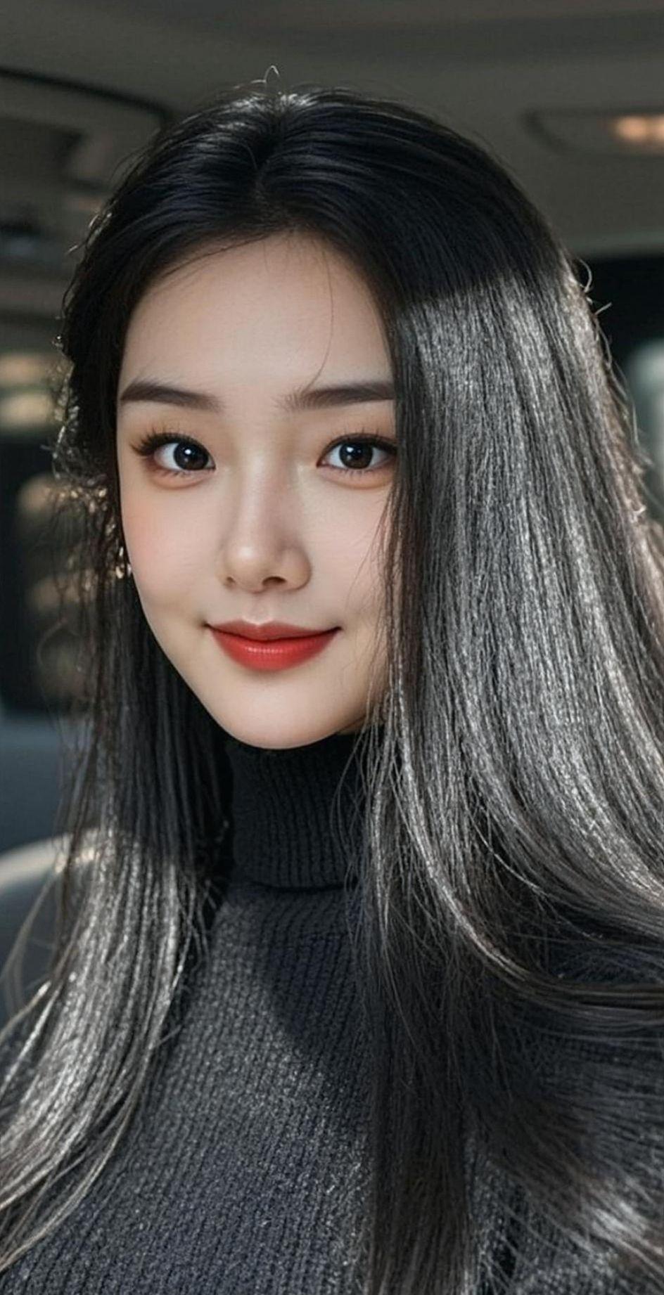 AI黑发女神的风采