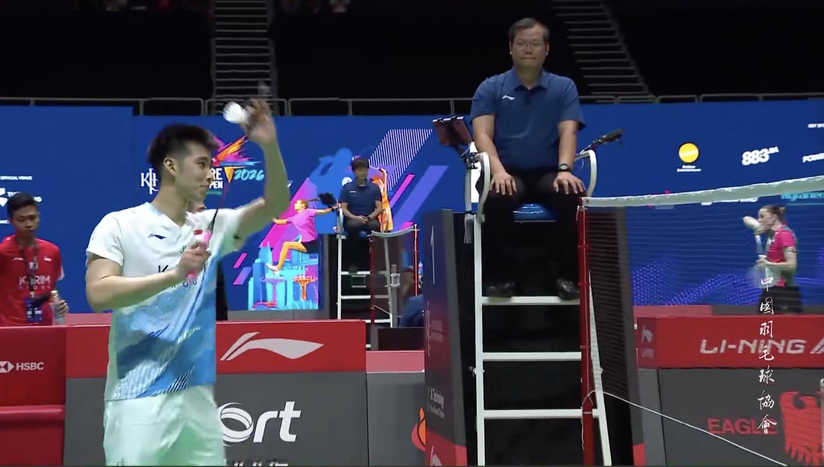 骆建佑🇸🇬 22-20、19-21、21-17 🇮🇳斯里坎特下轮：骆建佑