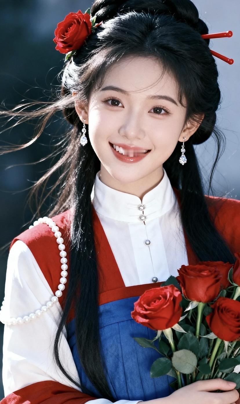 红蓝两色的花相拥绽放，热烈与澄澈撞了个满怀，心情也跟着轻盈舒展。红的明艳似火，蓝