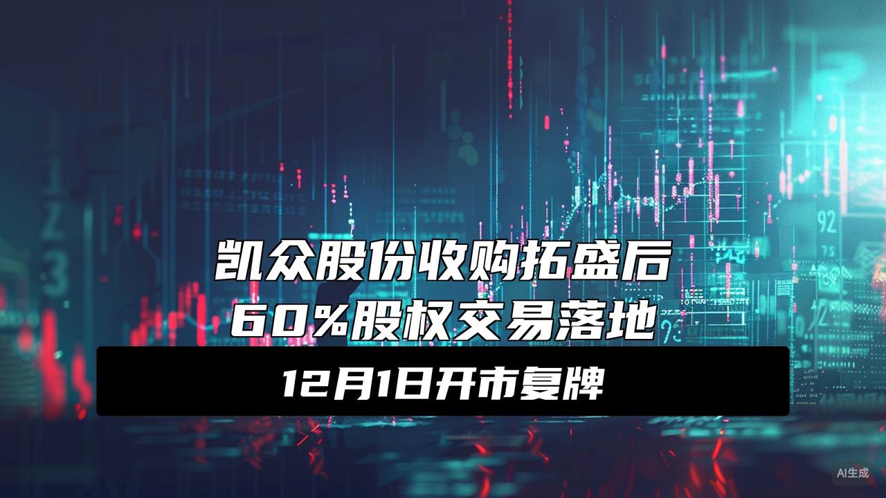 重大资产重组预案出炉，凯众股份下周一复牌！拟收购比亚迪“小伙伴”
突发！凯众股份