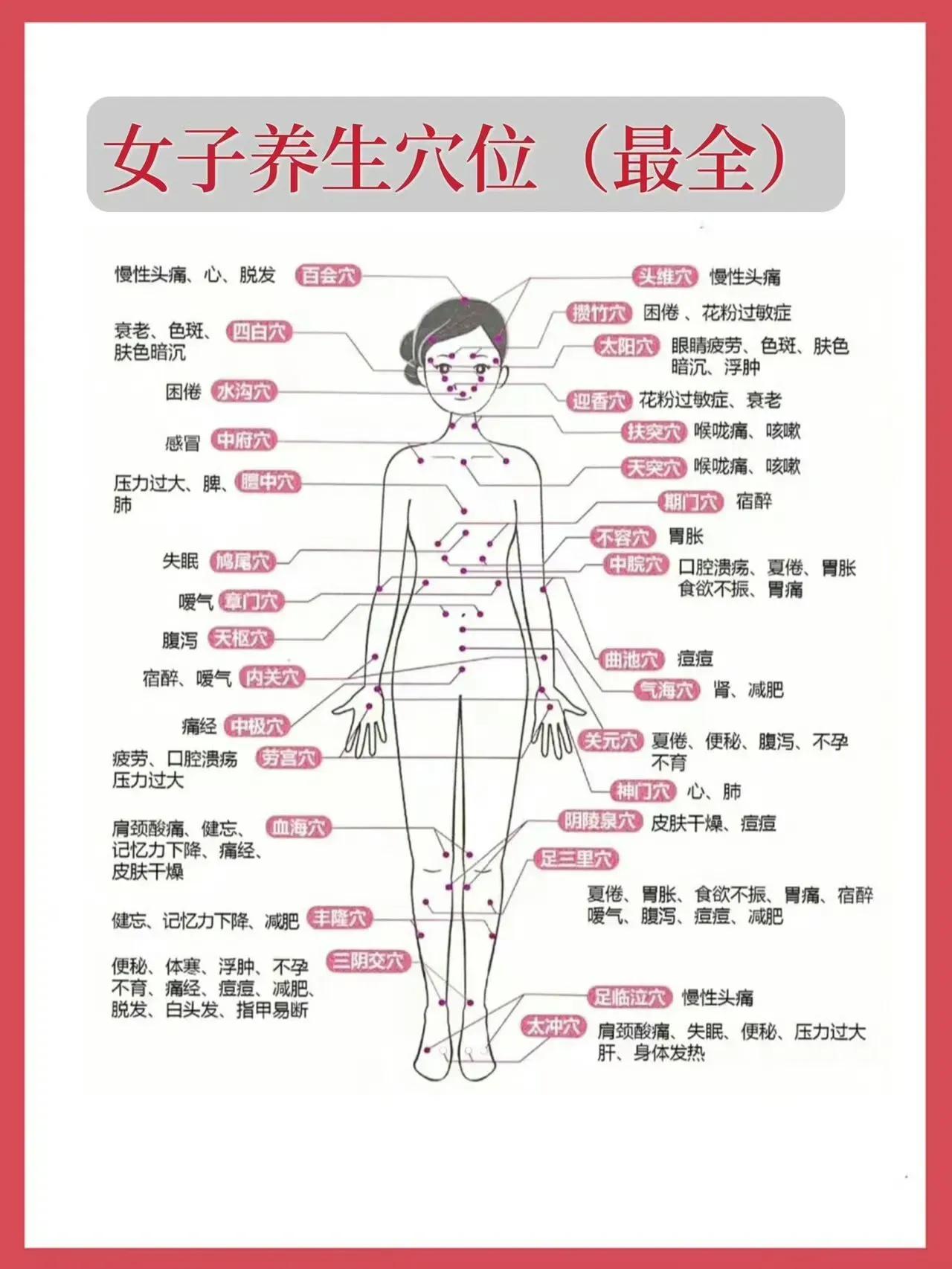女生们注意啦！想要保持健康美丽，穴位养生可是个宝藏秘籍！今天，我为大家带来一份难