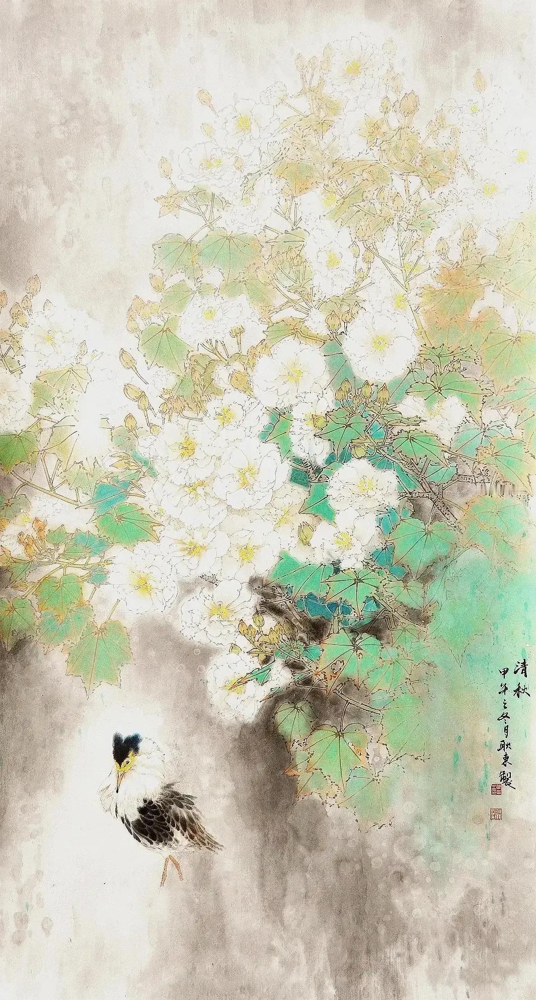 花开如意，鸟语欢歌。