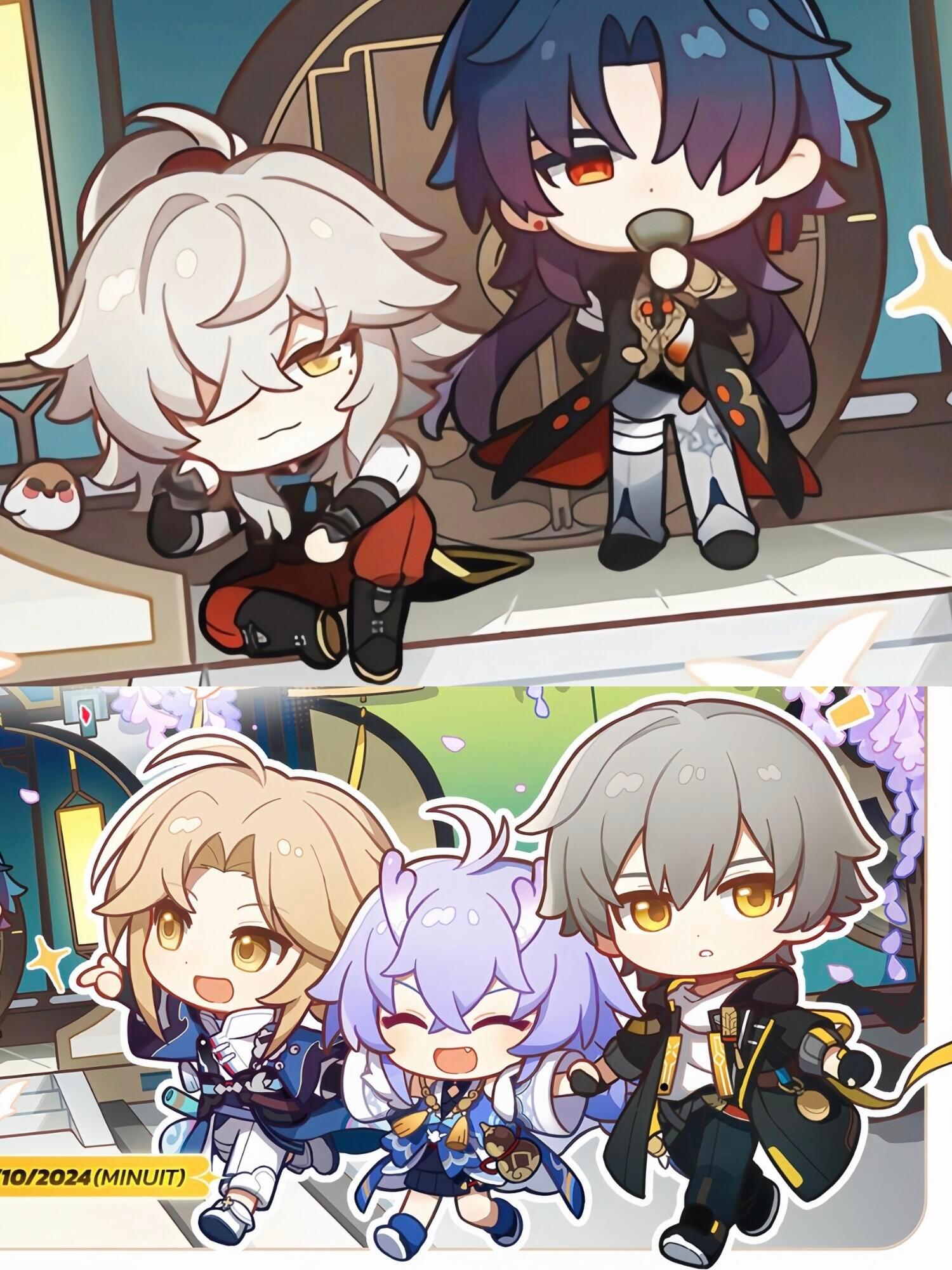 外网官推贺图抠下来的小头像景元和刃真的有种在看小朋友的感觉[doge]抱图吱！！