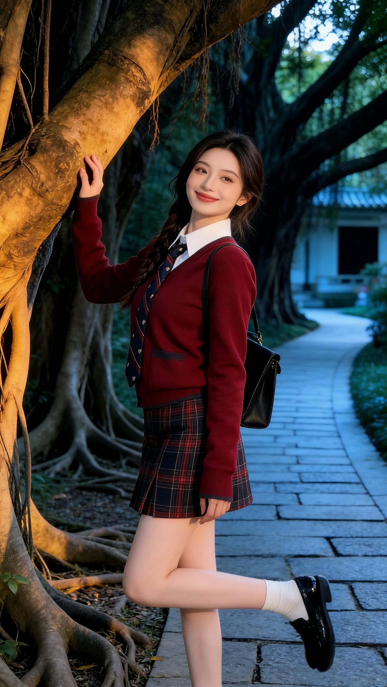 穿搭 学院风穿搭 格子裙 甜美女孩 校园风