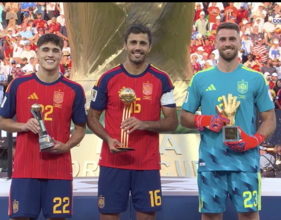 西班牙1比0阿根廷 🇪🇸罗德里当选 2026 年世界杯最佳球员，恭喜！本届赛