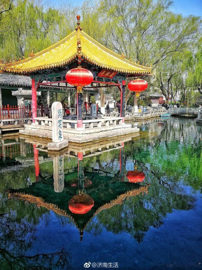 春天里的济南趵突泉，水清柳绿，万物复苏…美景迷人醉，也太美了吧～