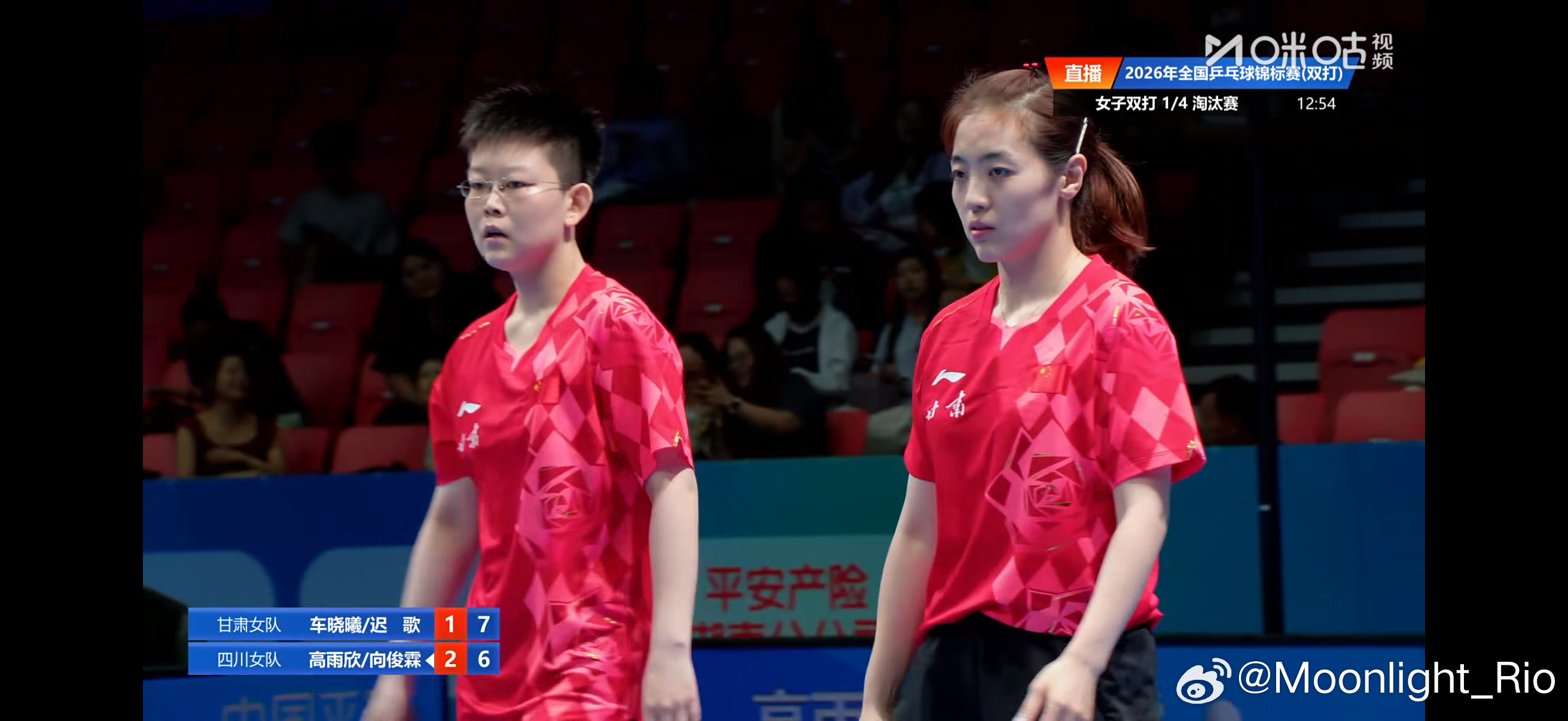 2026全国乒乓球锦标赛 女双1/4决赛：高雨欣/向俊霖3比1车晓曦/迟歌 （1