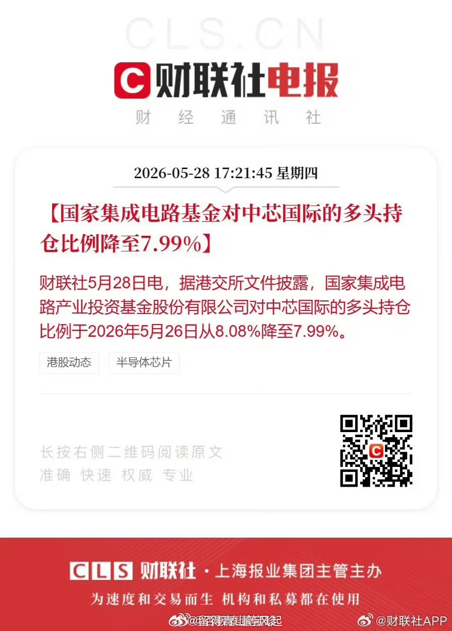 现阶段，抱团基金在等待指数基金接盘！国家产业基金减持中芯国际 sh688981[