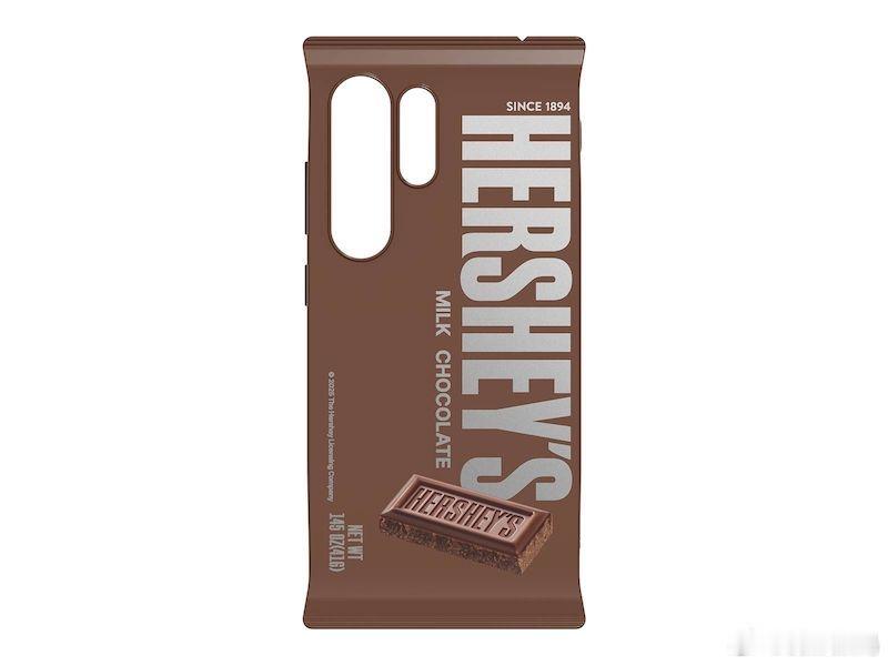 三星联名巧克力品牌Hershey’s的手机壳，完美复刻Hershey’s经典巧克