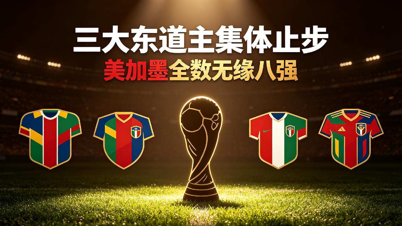 三大东道主集体折戟，美加墨全数止步十六强
 
2026美加墨世界杯三支东道主球队