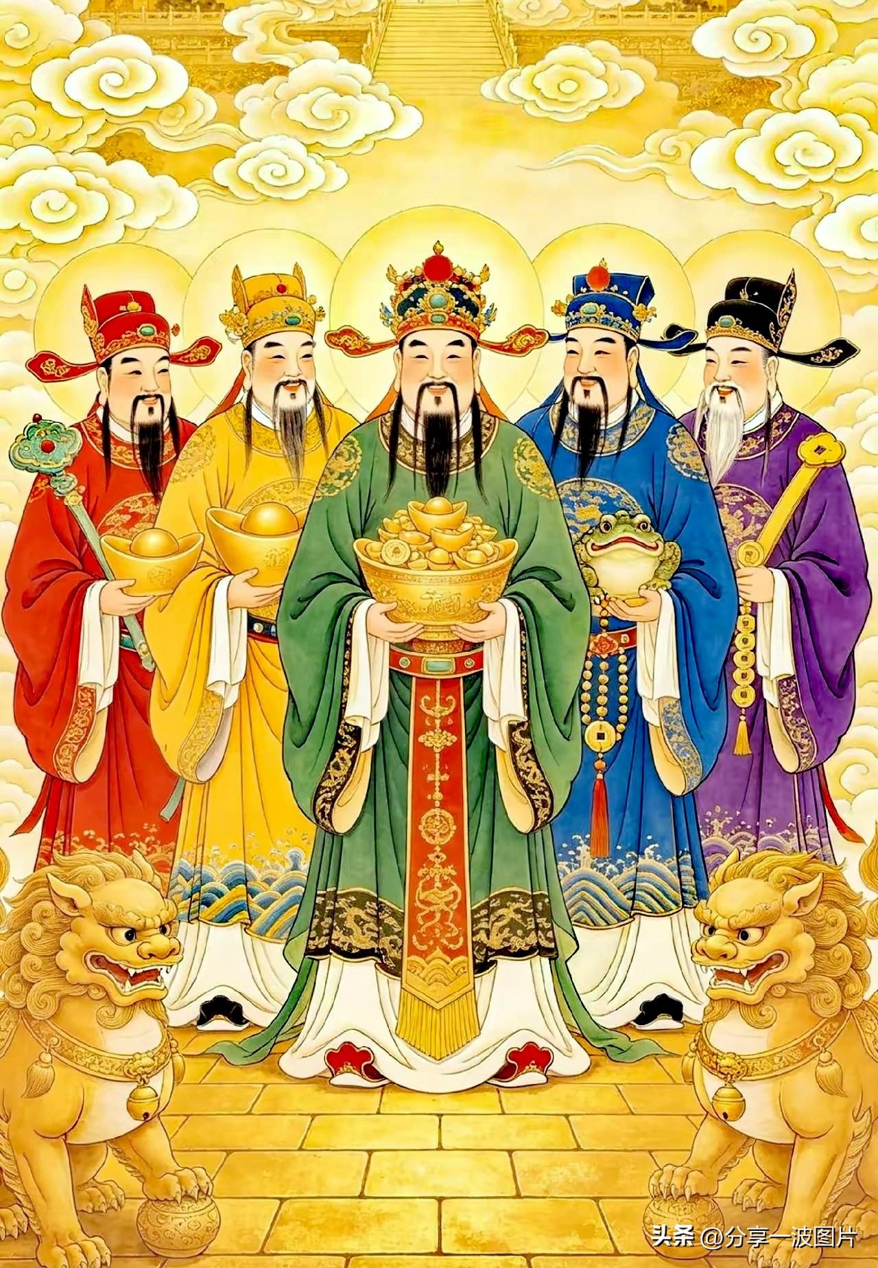五路招财，日夜进宝。