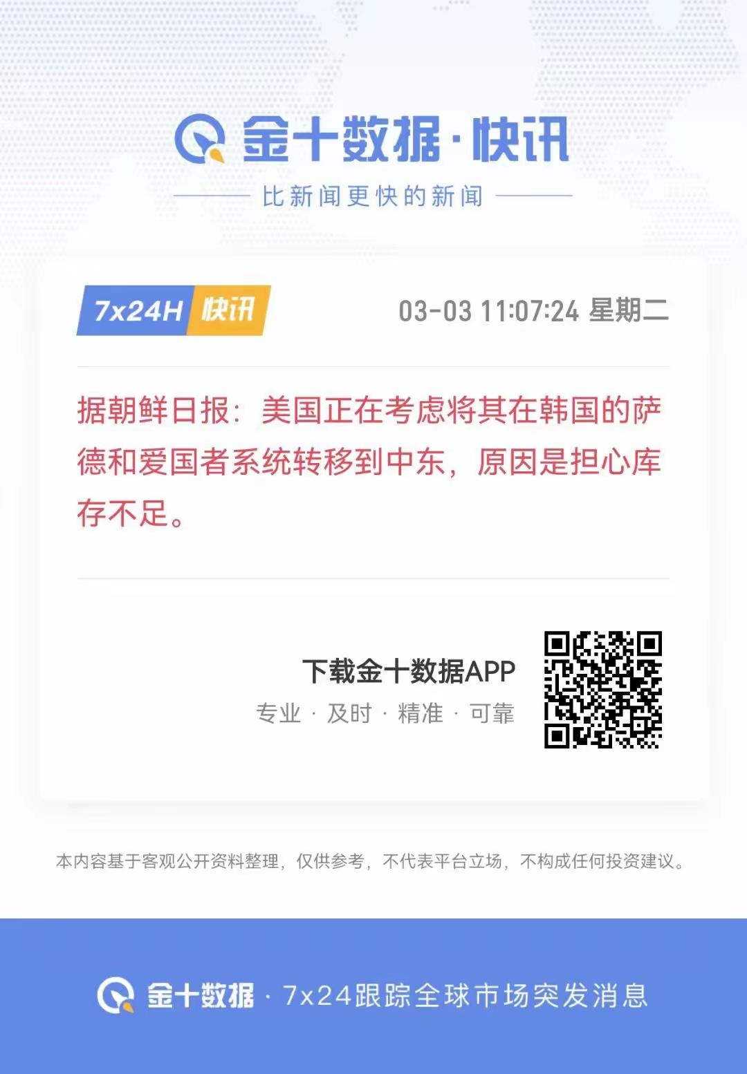 根据相关信息报道，美国正在考虑将其在韩国的萨德和爱国者导弹系统移到中东去，原因是