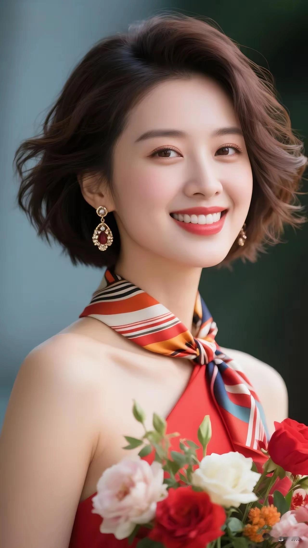 世上美女皆爱笑，
一笑陡增三分俏。
恰似鲜花向阳开，
千金难买更妖娆。
