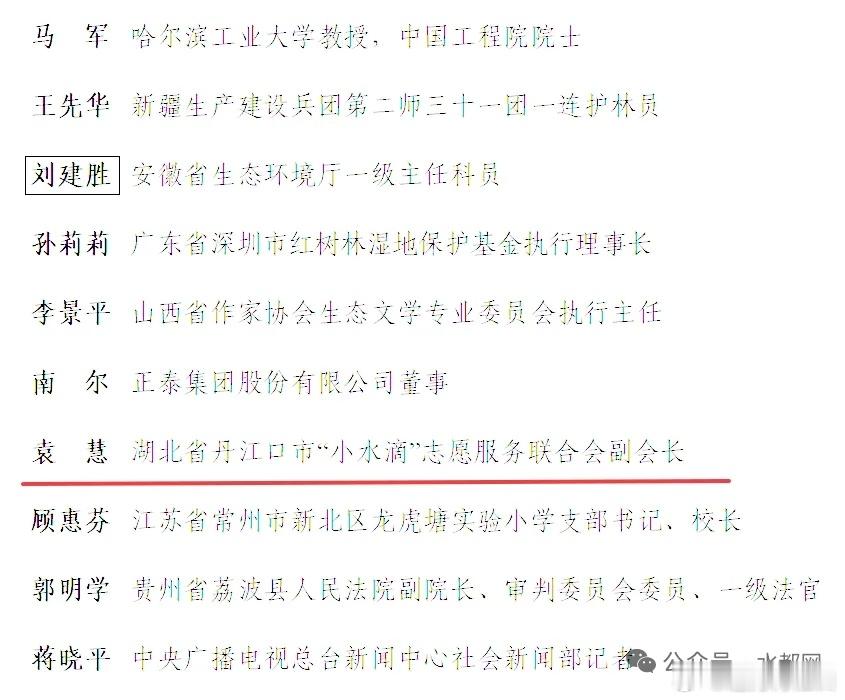 全省唯一！丹江口一人上榜国家级名单 5月22日“2025生态文明建设年度人物”名