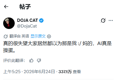 【】Doja Cat姐透露：那些泄露歌曲都是AI做的！/DojaCat